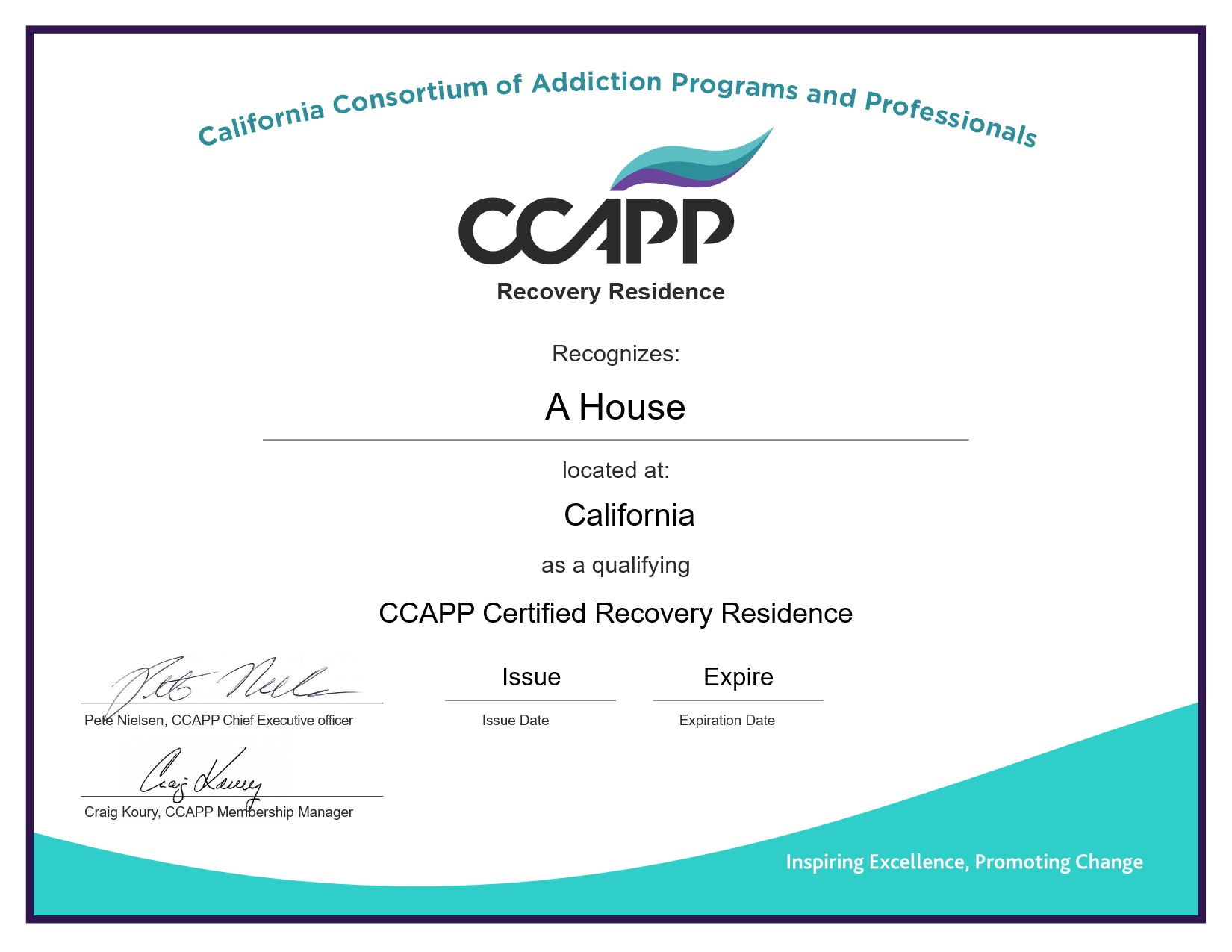 Start a Recovery Residence CCAPP Recovery Residences